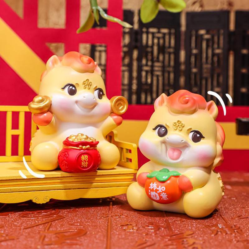 2026 Year of the Horse Mascot Doll Car Ornament Zodiac Horse DIY Desktop Decoration Cute New Year Gift