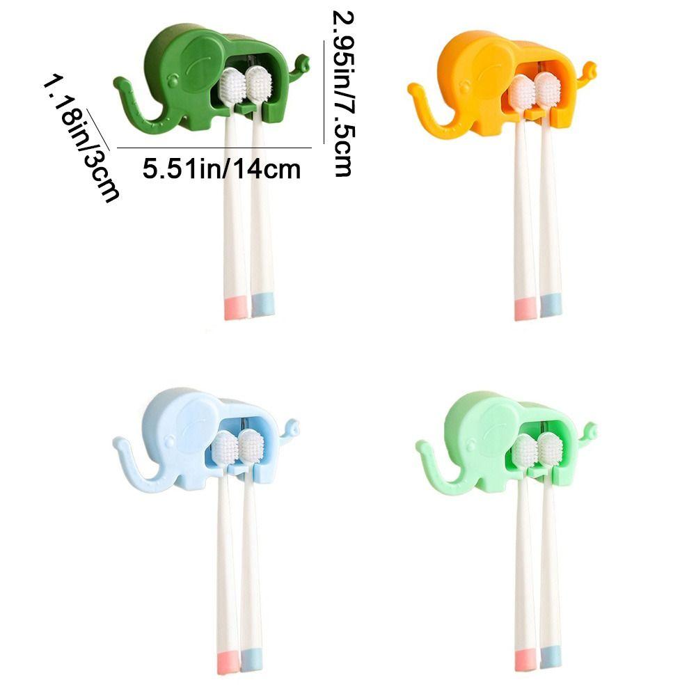 Cartoon Elephant Toothbrush Holder Wall Mounted Sundry Storage Rack Bathroom