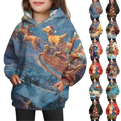 Girls' Hooded Tie-Dye Sweatshirt - Pullover Print Top