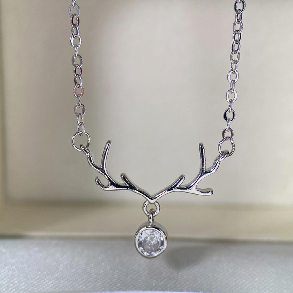 Minimalist Elk Antler Single Stone Dainty Neck Jewelry