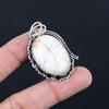 925 Silver Crown Chakra Oval Scolecite Gemstone Daughter Bezel Pendant Jewelry