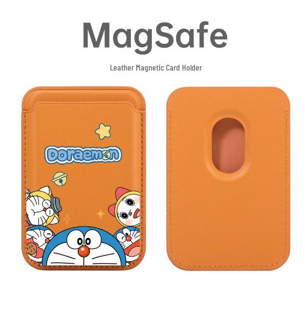 Doraemon Leather Magnetic Card Holder & MAGSAFE-Compatible Apple Phone Case