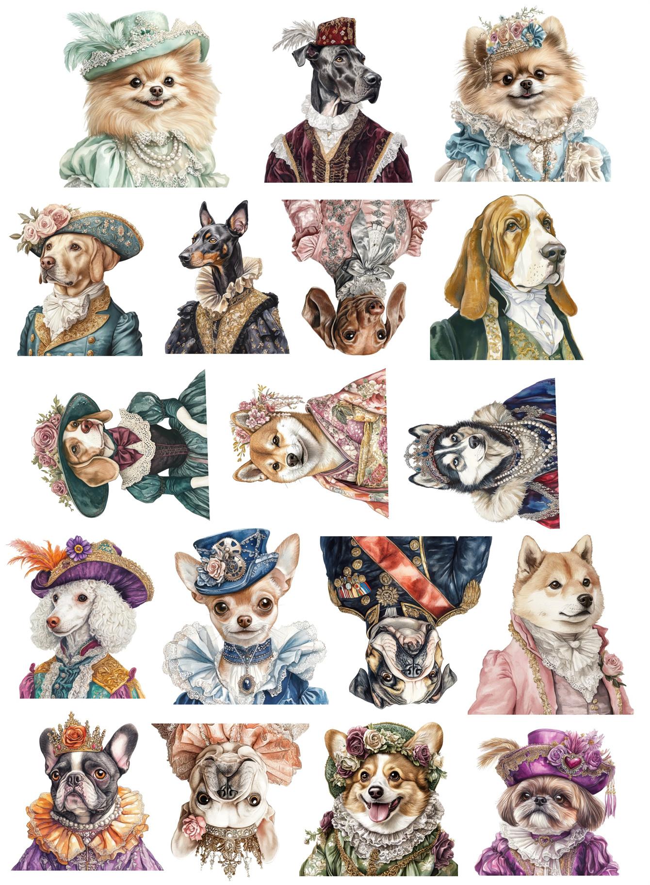 

18Pcs DIY aristocratic clothing dressing up pet dogs Stationery Stickers with Hand-Drawn Daily Life, Planner, Journal Decoration белый