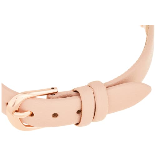 Fieldwork Analog Simple Watch, Pink Gold with Leather Strap, JN001-2, Women's, Pink