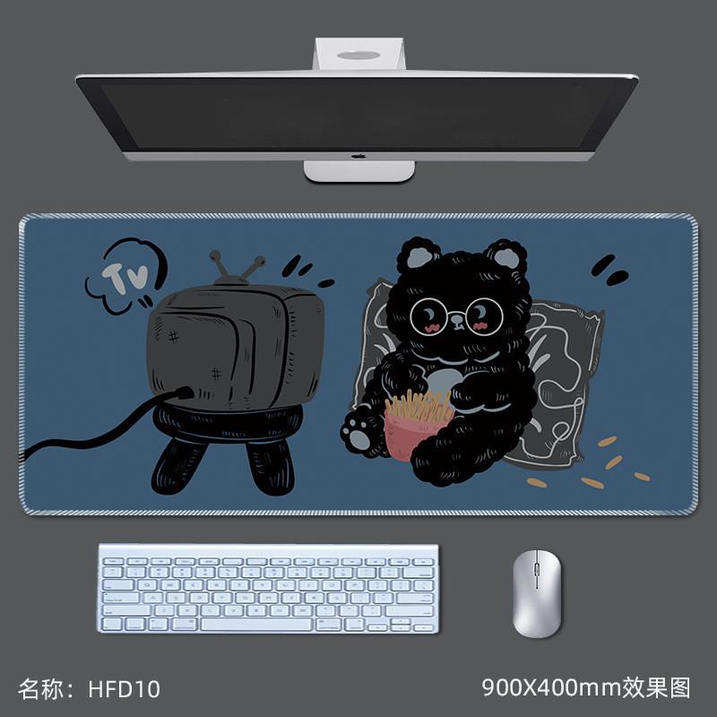 Cartoon Cute Cat Mouse Pad Large Anti Slip Lock Edge Game Pads Computer Office Desktop Keyboard Mat