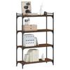 Bookshelf 4 Shelves Brown Oak Effect 80 X 30 X 120 Cm Engineered Wood