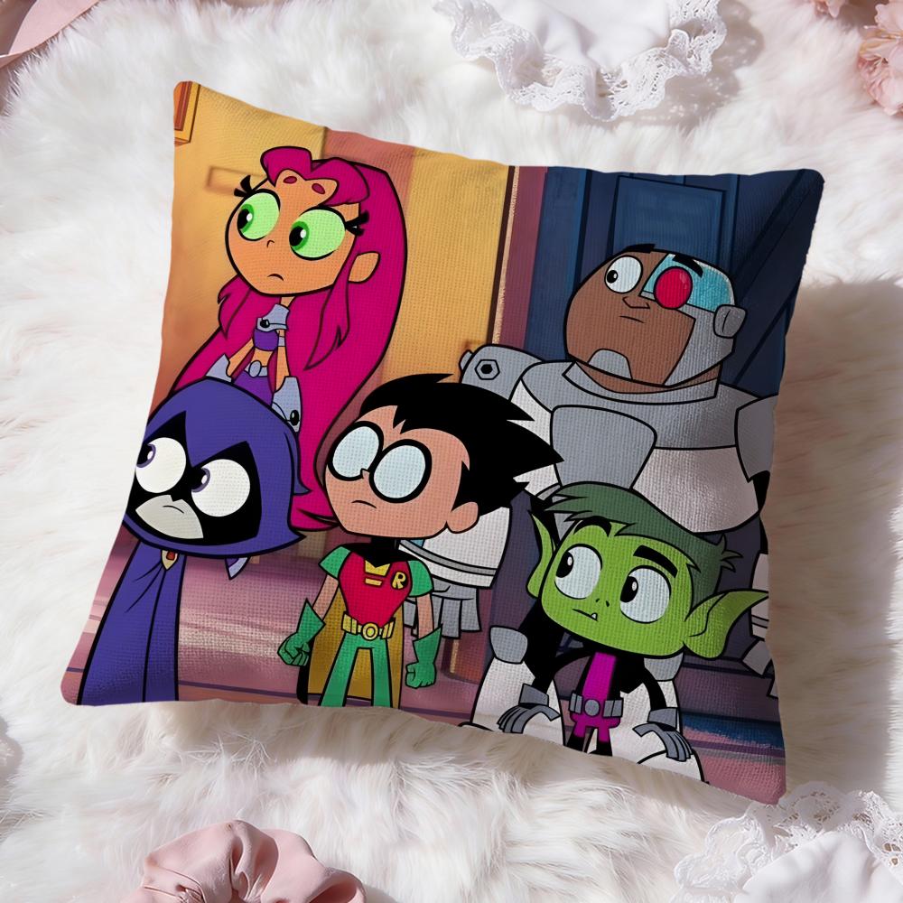 anime Teen Titans Go Cushion Cover Premium Comfort Reversible Pillow Cove -Two in One Design for Any Room & Car Interior