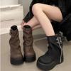 Retro versatile short boots women's spring new sweet and cool babes fashion versatile and thin trousers Martin boots