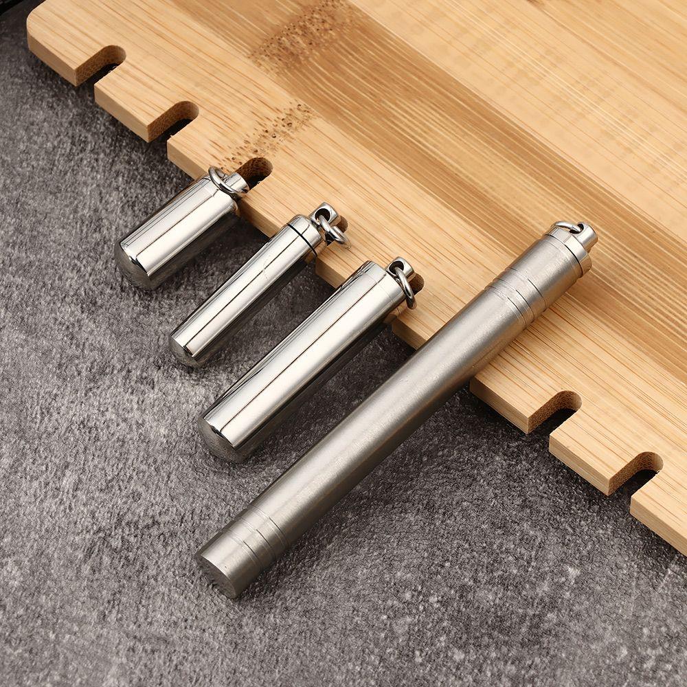 Unisex Pill Case Stainless Steel Ashes Urn Perfume Vial Pendant Wishing Bottle Cylinder Tube