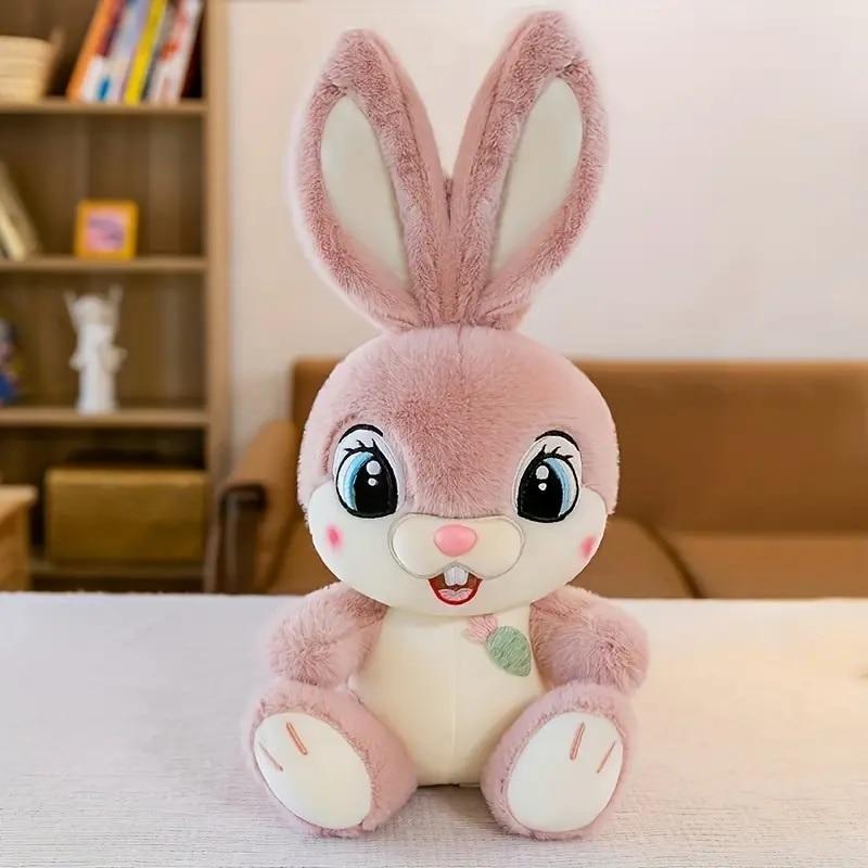 Happy Bunny Plush Toy 50cm Pink Soft Cute Stuffed Animal Kids Birthday Gift