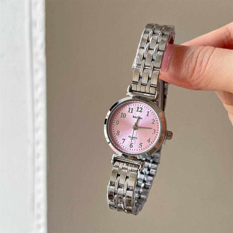 Vintage Round Dial Women's Watch Ladies Arabic Quartz Female Wristwatch Girl Clock Sliver Bracelet Watches Relgio Dropshipping