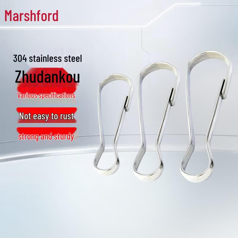 Mashifu 304 Stainless Steel Spring Snap Hook Keychain