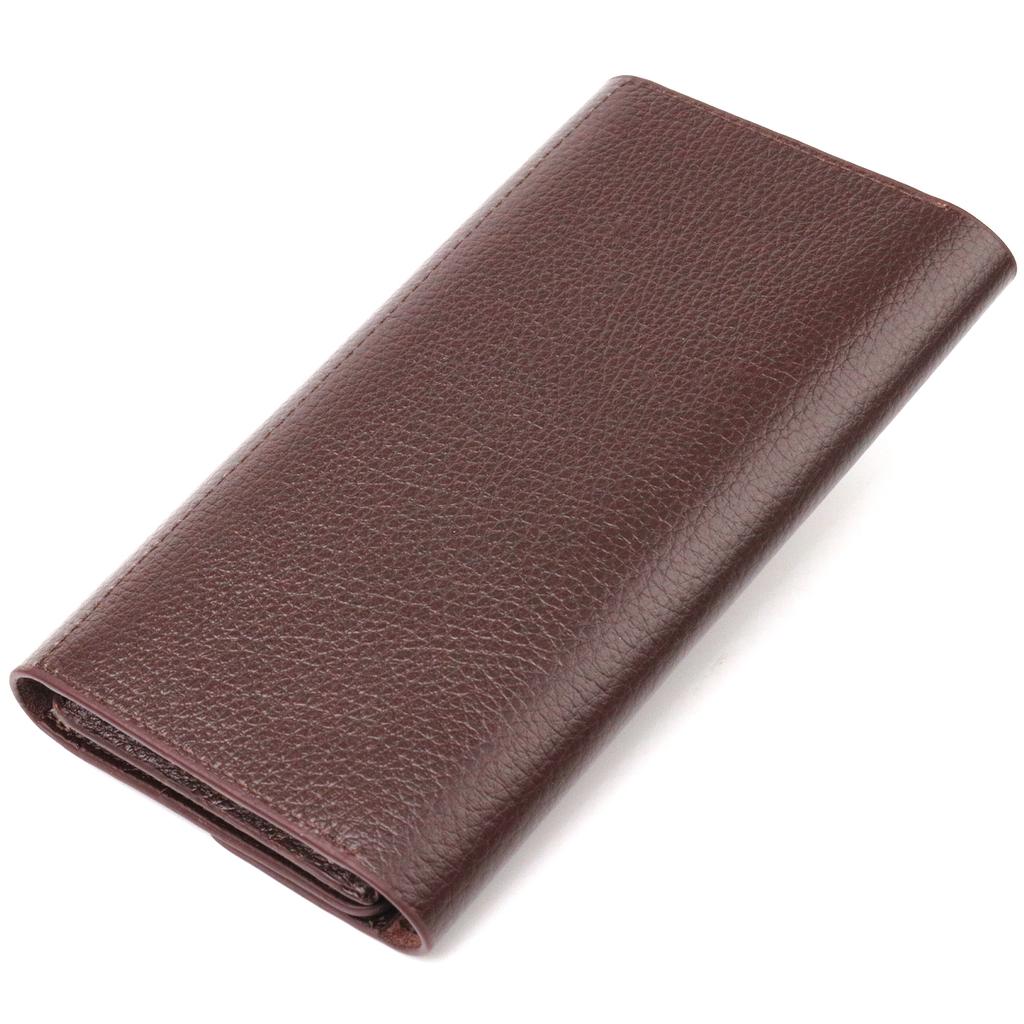 Вместительный Женский кошелек из натуральной кожи CANPELLINI Wallet 21660 Коричневый