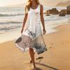 Women's Casual Sleeveless Floral Midi Dress, Round Neck Irregular Hem Summer Dress