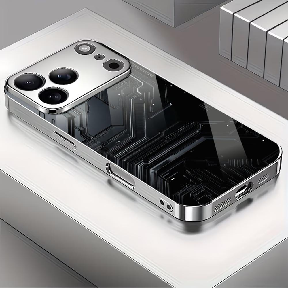 Mechanical feeling fashion phone cases carcasa Smartphone Glass Phone Case for iPhone 17 16 15 14 13 12 11pm Pro Plus fundas