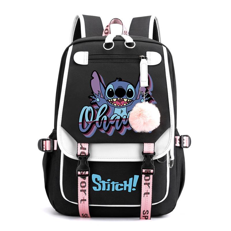 Cute Cartoon Printed Schoolbag Junior High School Student High School Student With Usb Multi-Function Student Schoolbag