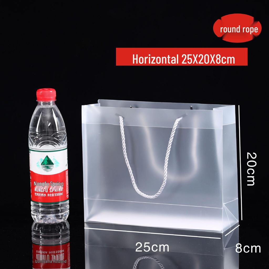 In Stock PVC Transparent Tote Bag, Frosted PP Plastic Gift/Souvenir Packaging, Wedding Candy Bag