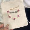 Four-leaf Clover Bracelet with Purple Zirconium Petals Versatile and Exquisite Bracelet for Women