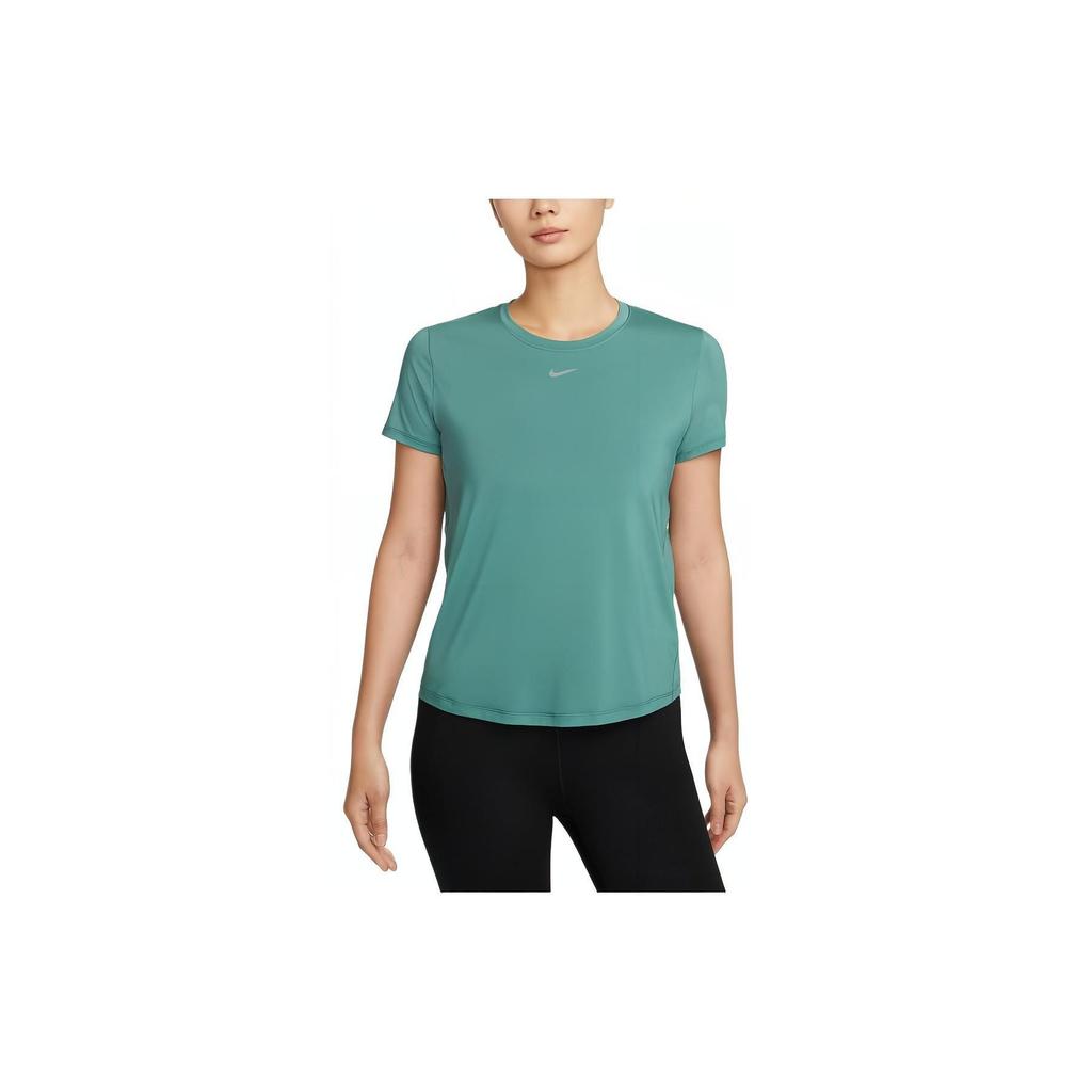 Nike One Classic Dri-FIT Solid Logo Quick-Dry Classic Round Neck Short Sleeve T-Shirt Women Tops Coastal-Blue FN2799-361