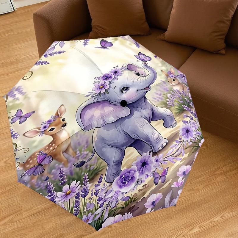 1PC Elephant Umbrella-8-Rib Reinforced, Automatic Open, Lightweight & Durable, Fashion Accessory for Outdoor, H0344