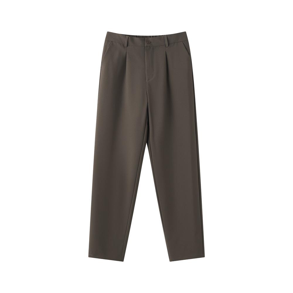 Black Suit Pants Men's Autumn and Summer Drape Loose Straight Pants Trendy Casual High-end Wide-leg Trousers