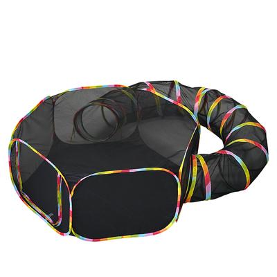 Recinto para Gatos de Exterior Parque Plegable para Mascotas con Tiras de Colores Túnel Portátil para Mascotas para Perros Gatos de Interior y