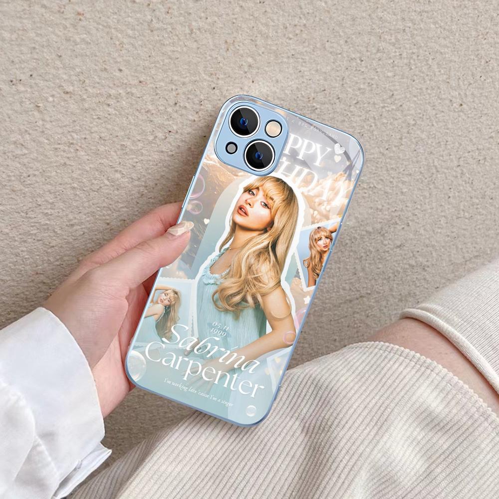 Obal na telefon Singer S-Sabrina C-Carpenter Pro IPhone 14 13 12 Mini 11 Pro XS Max X XR 14 Plus Kryt z tvrzeného skla