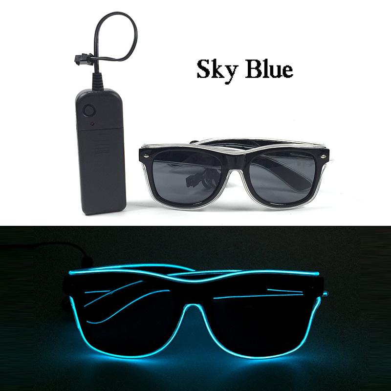 LED Sunglasses Masquerade Concert Club Rave Accessories Glowing Cyberpunk Men Women LED Pink Glasses Party Eyewear