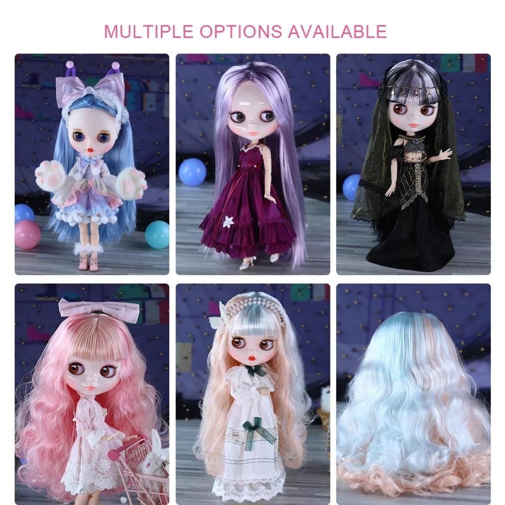 ICY DBS Blyth Doll White Skin Colorful Hair Glossy Matte Face Nude Joint Body Girl Toy Gift