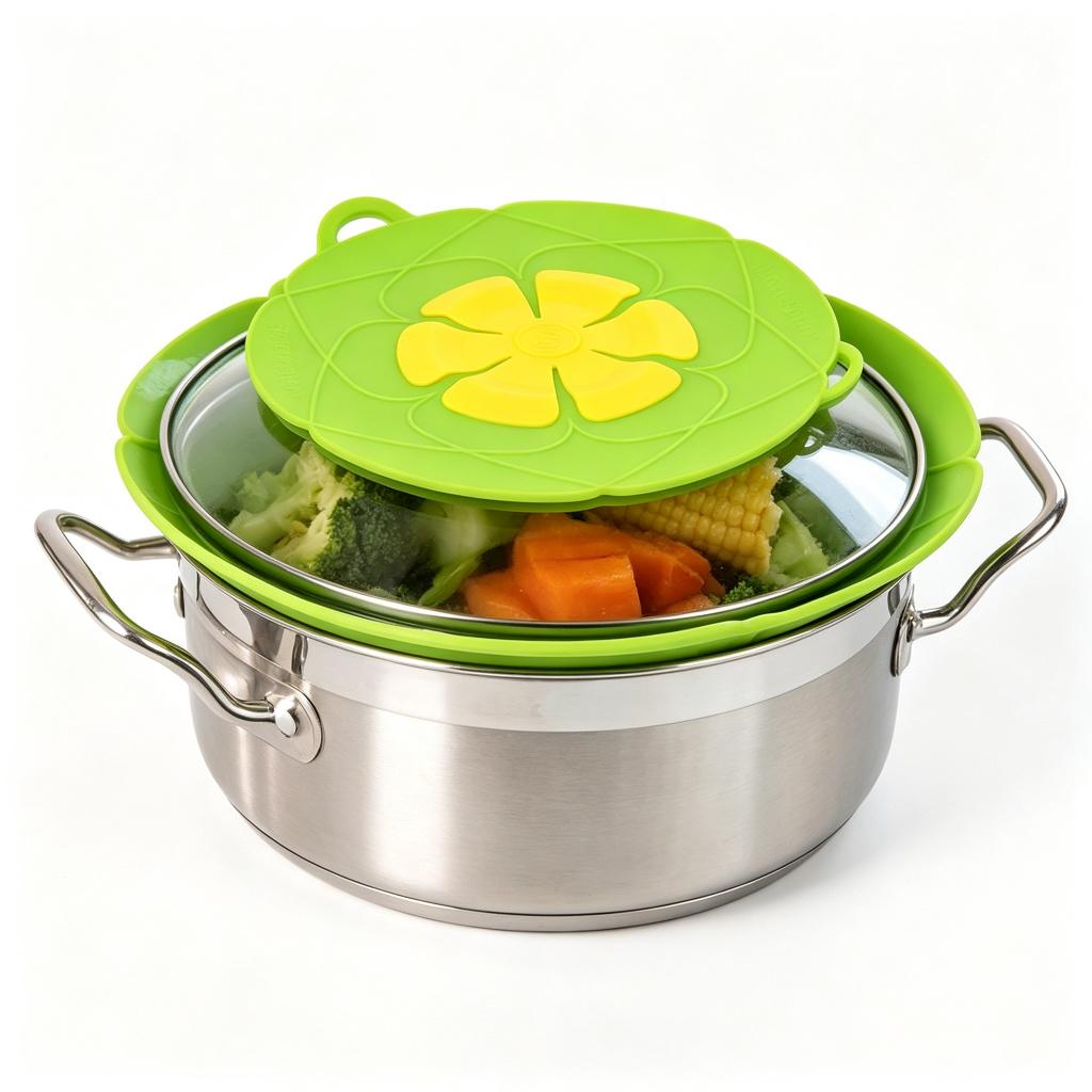 Soft Silicone Lid Spill Stopper Cover for Pot Pan Cooking Tool Flower Cookware Silicone Lid Stopper Cover Pot Lid Cooking Accessories