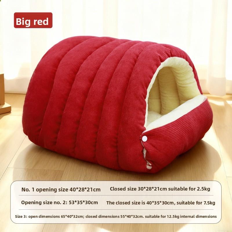 Pet Haven Enclosed Cat And Small Dog Bed With Pp Cotton For Cozy Comfort