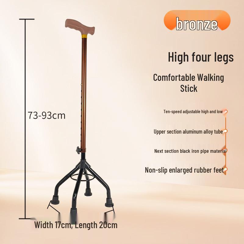 Adjustable Multi-Leg Anti-Slip Cane with LED Light for Seniors