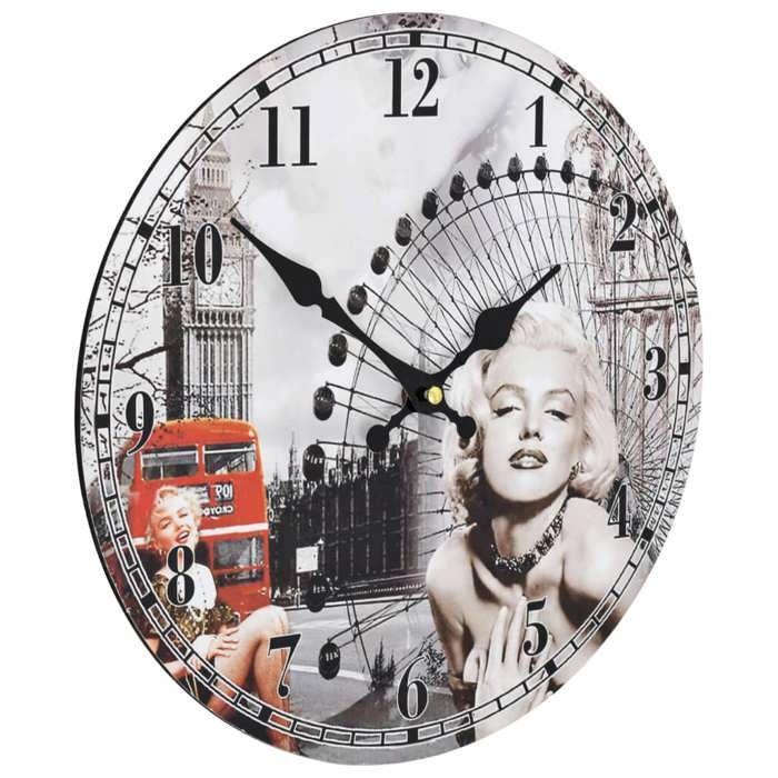 VidaXL Horloge Murale Vintage, Pendule Murale, Décoration de Chambre à Coucher Cuisine Bureau Salon Maison Intérieur, 50628