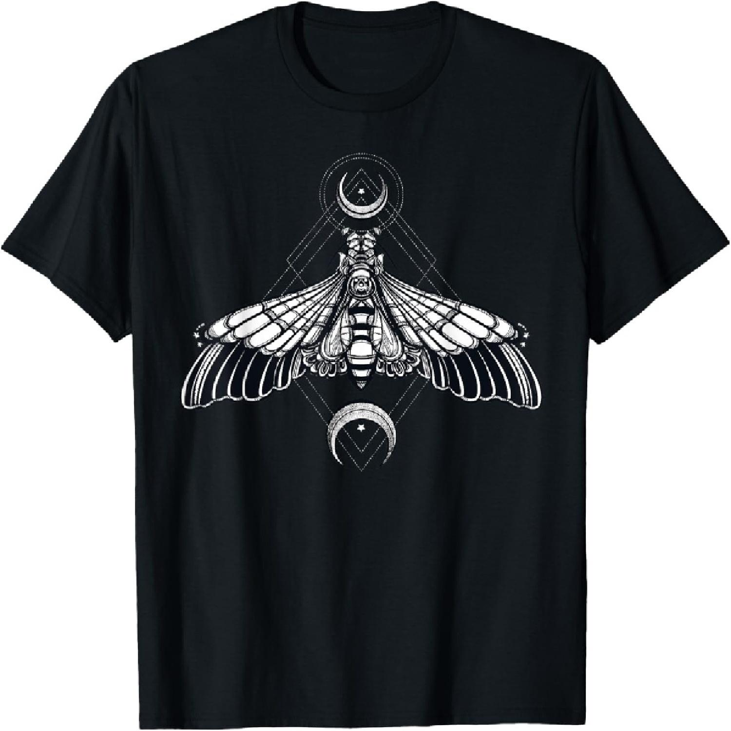 

Butterfly Moth Tshirt - Morbid Moon Occult Sacred Geometry T-Shirt XXXXXL різнокольоровий