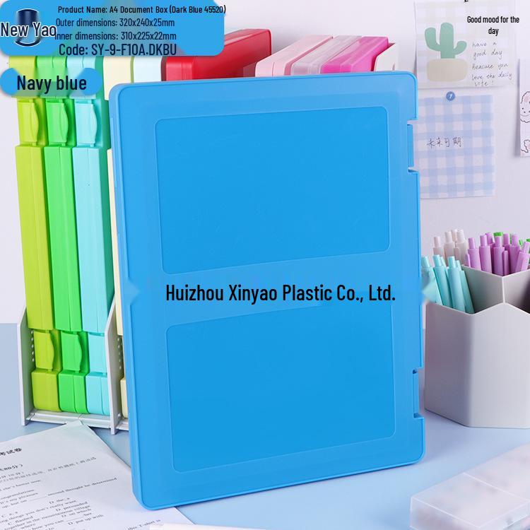 Large Capacity A4 File Box with Pen Slot & Clipboard for A5 Paper Storage