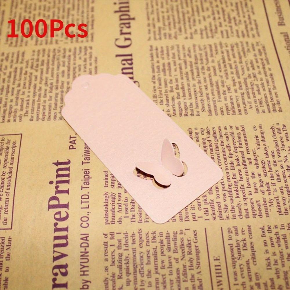 100Pcs Hollow Out Paper Gift Wrapping Tag Wavy Top Edge and Butterfly Wings Hollowed Out Hang Tags