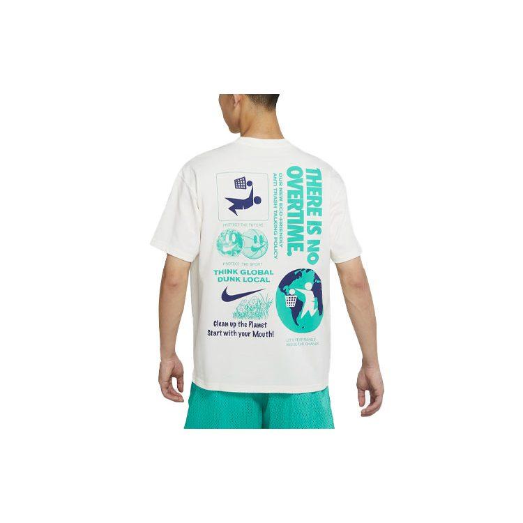 Nike T Shirts Men's White Crew Neck Moderate Straight Fit DJ1577-901