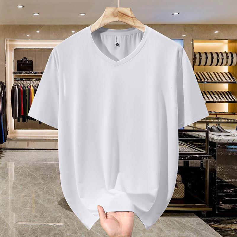 Men Summer New Plus Size Casual Sports Short Sleeve T Shirt Big Size Loose Fit Men s Tops 5XL белый