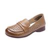 Sommer neue Leder Rindensehne weichsohlige Mutterschuhe lässige flachsohlige hohle Damen Einzelschuhe mittel alt Loch Sandalen Damen