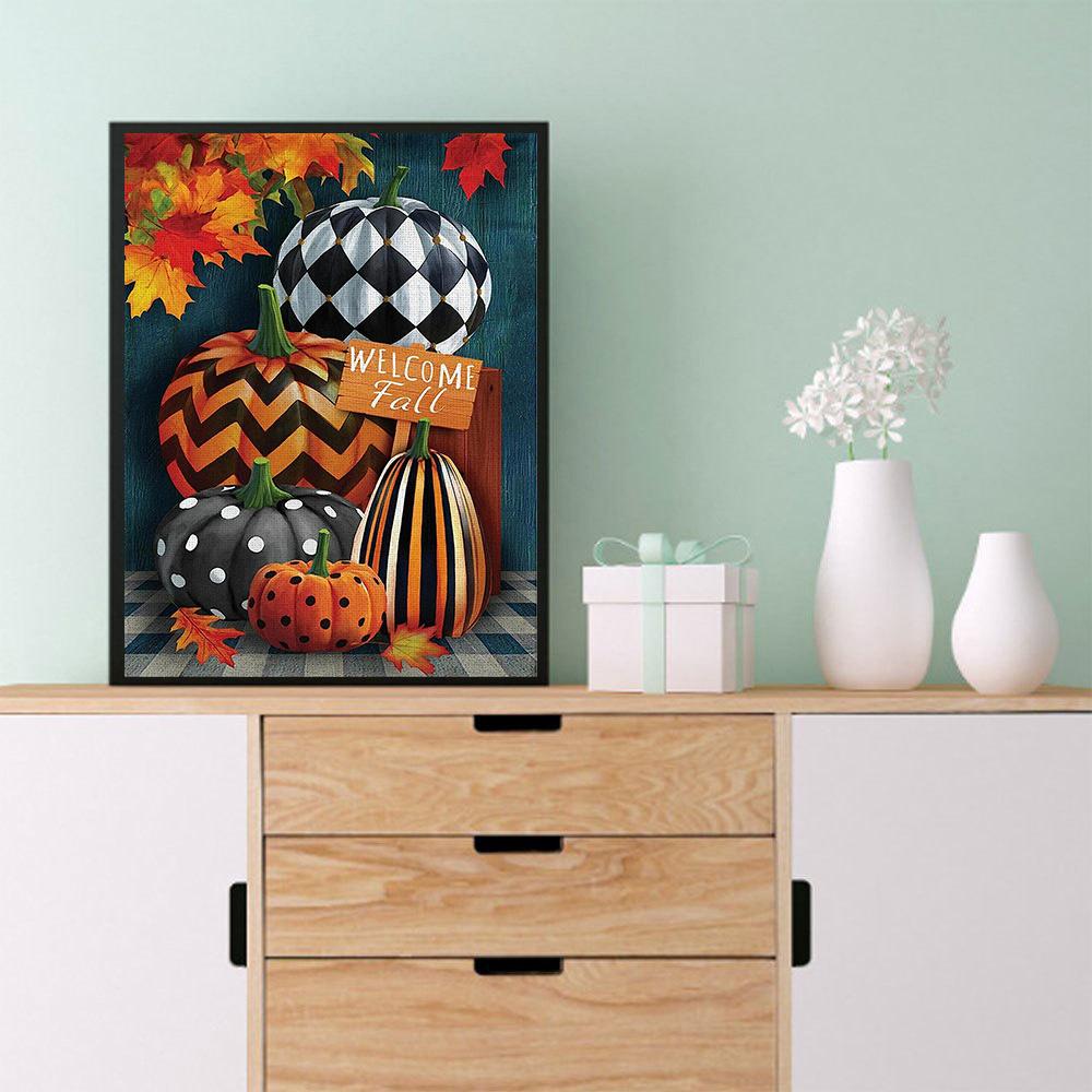 DIY Diamond Painting Pumpkin Cross Stitch Kit Mosaic Art Diamond Painting Full Circle/Square Diamond Home Decoration