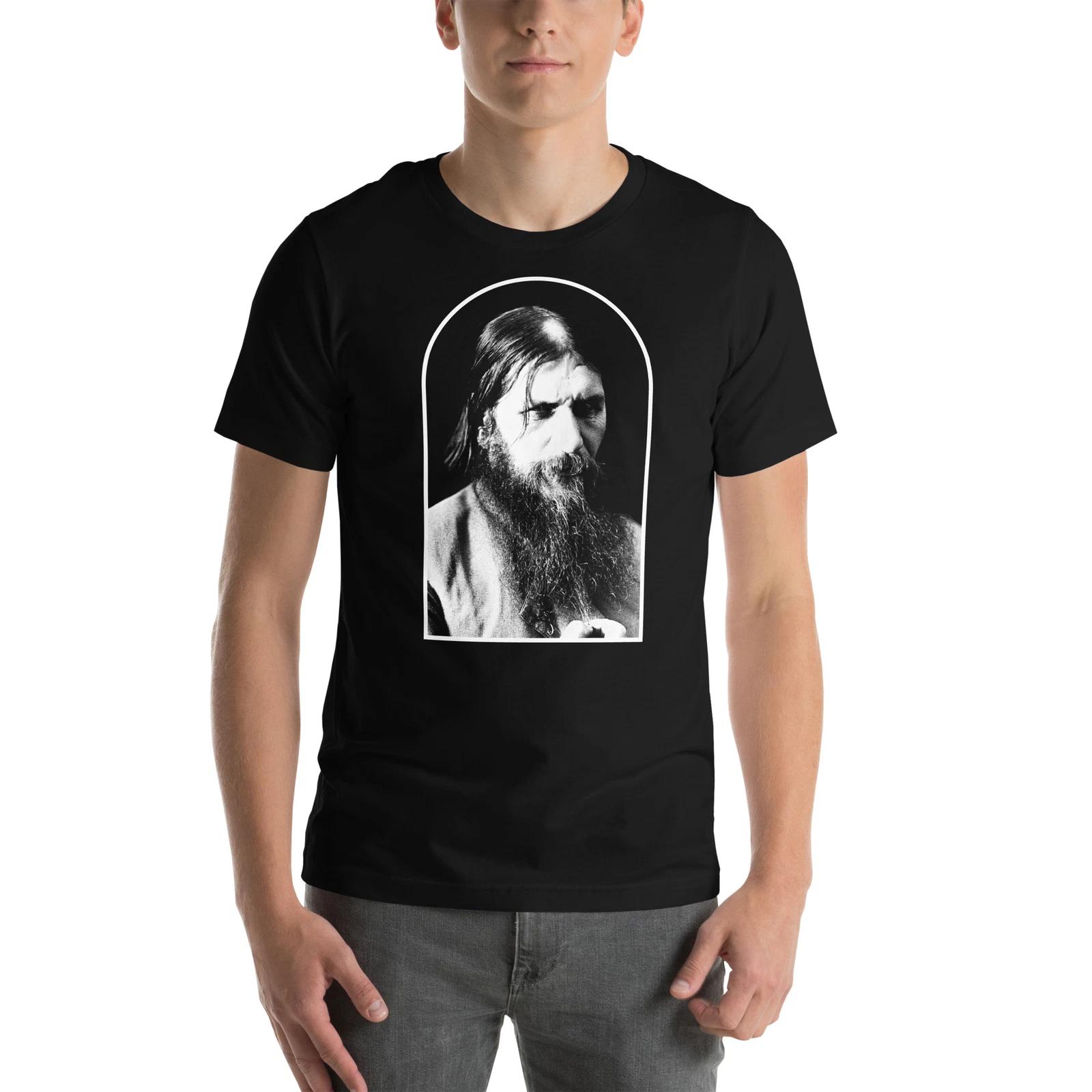 

Rasputin Digital Portrait Black Tee Shirt Graphic T Unisex 100% Cotton T-shirt Mens Tees Top 4XL