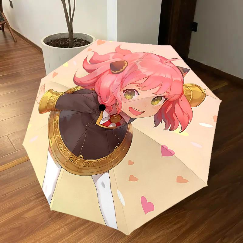1PC Pink-haired girl Umbrella-8-Rib Reinforced, Automatic Open, Lightweight & Durable, Cute Fashion Accessory for Outdoor-P63