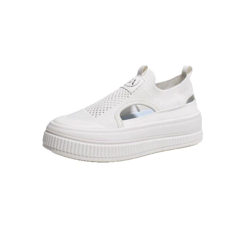 Canvas Shoes Women's Summer Hollow Fisherman Shoes One Pedal Lazy Pregnant Women Leisure Sports Versatile Black Big Head Shoes