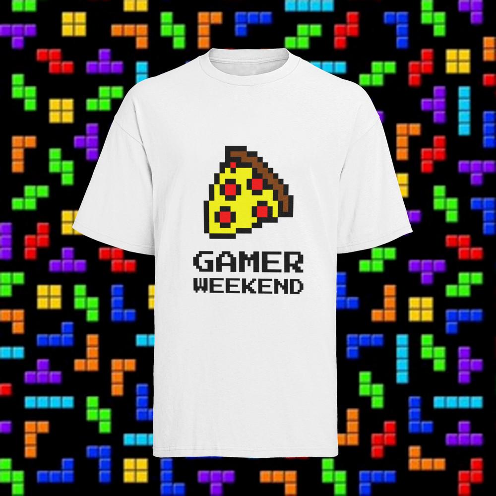 

Bio Herren T-Shirt Retro Lover Gamer Weekend Geek Nerd Konsole Pixel Pizza 3XL