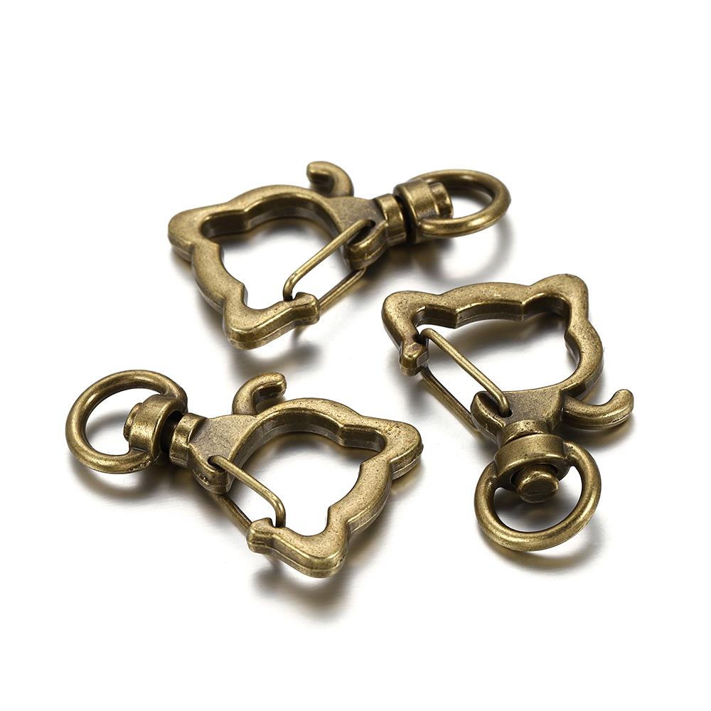 10pcs Cat Heart Snap Hook Trigger Clips Buckles for Keychain Lobster Lobster Clasp Hooks for Key Ring Clasp Jewelry Accessories