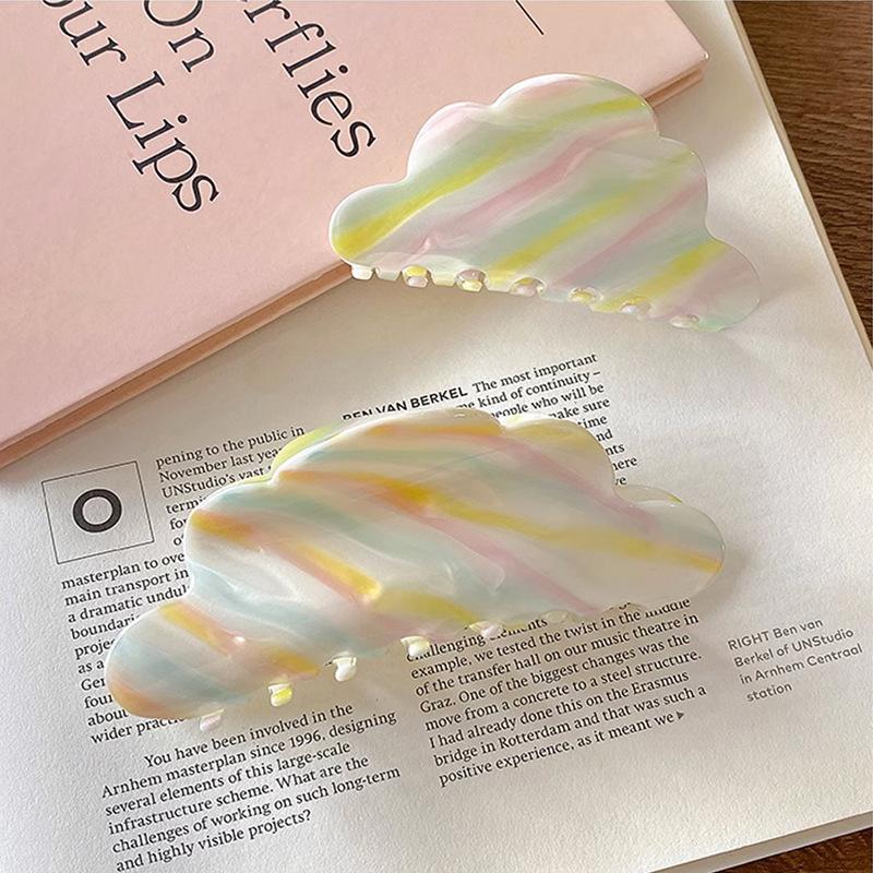 1pc Cute colorful cloud clip, medium-sized hair clip, female hair clip, back of the head, shark clip, hairpin hair accessory