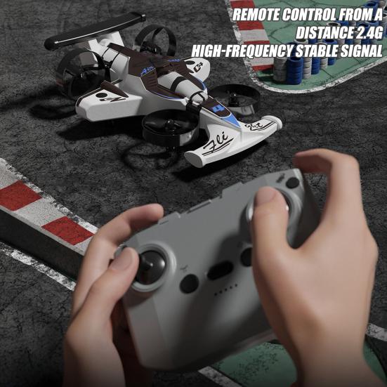 Yousheng Remote Control Drone Toy 2-in-1 Land Air Mini Airplane Car Toy Kids Adults Beginner 2.4Ghz RC Stunt Aircraft High Speed Drift Car Toy