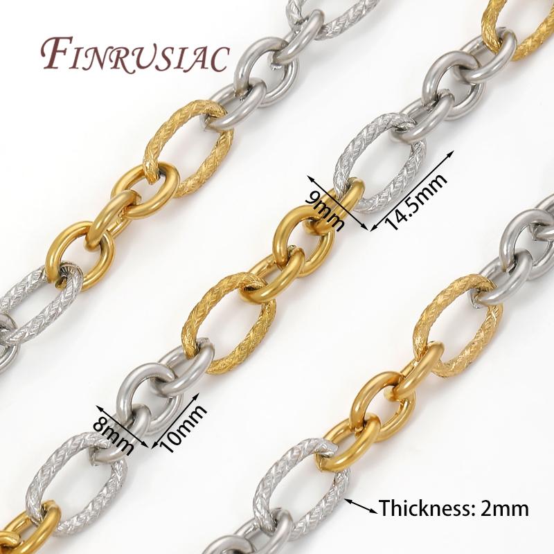 0.5-1 Meter Gold Stainless Steel Chain Chain Multi Styles O Thick Cable Curb Chains For Necklaces Bracelets DIY Jewelry Making