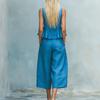 Moda Y Sexy Traje De Lino Con Cinturón Elástico Para Mujer Primavera y Verano Retro Conjunto Casual De Dos Piezas Moda Femenina Color
