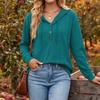 Women's Color Hooded Sweatshirt with Button Front, Loose Fit Long Sleeve Casual Pullover